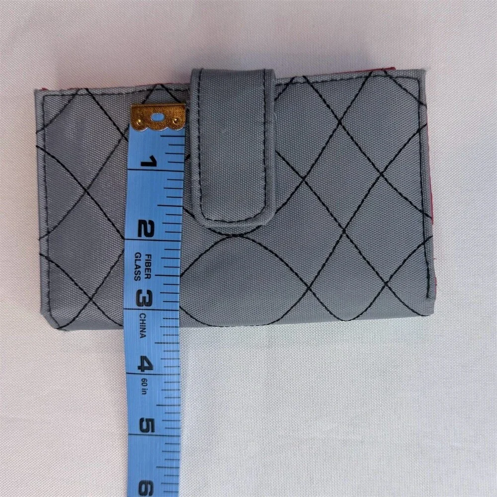 Travelon Wallet Womens One Size Gray Quilted RFID Bifold Zip Coin Pocket